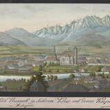 Emanuel Kronbach (1778-1861), Widok miasta Nowy Targ w obwodzie sądeckim z Karpatami w tle, 1815 r.
Papier, akwarela