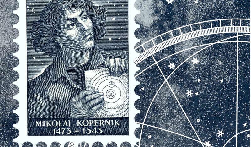 znaczek z postacią Mikołaja Kopernika