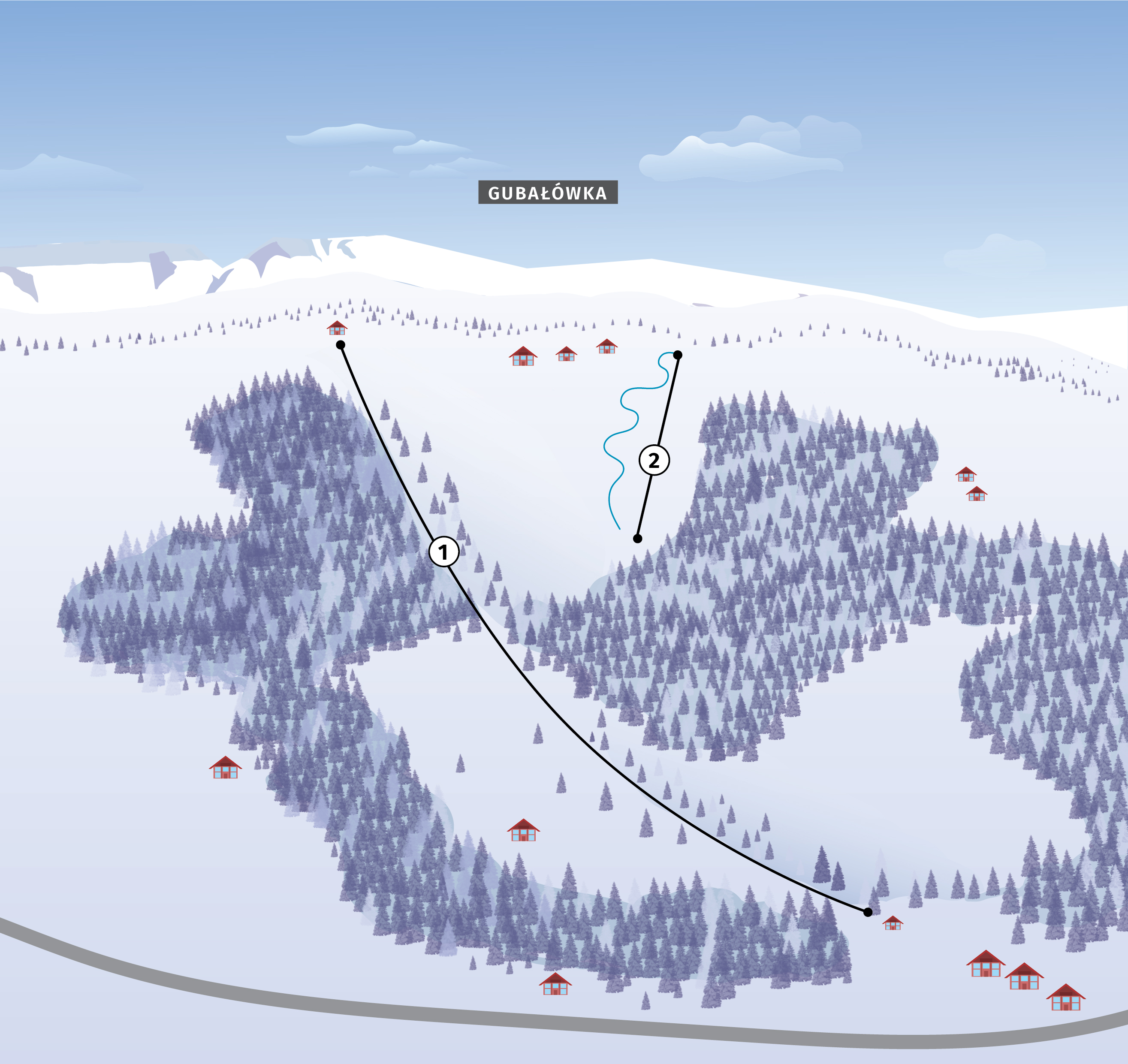 mapa stacji narciarskiej Gubałówka